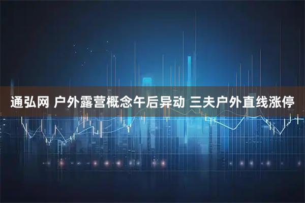 通弘网 户外露营概念午后异动 三夫户外直线涨停